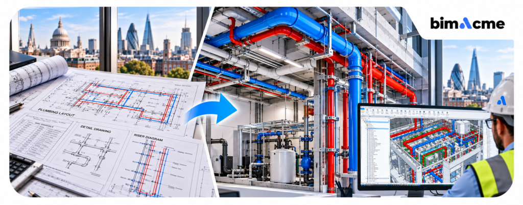Plumbing MEP Drawings vs BIM Models and Why UK Mechanical Contractors Are Making the Switch